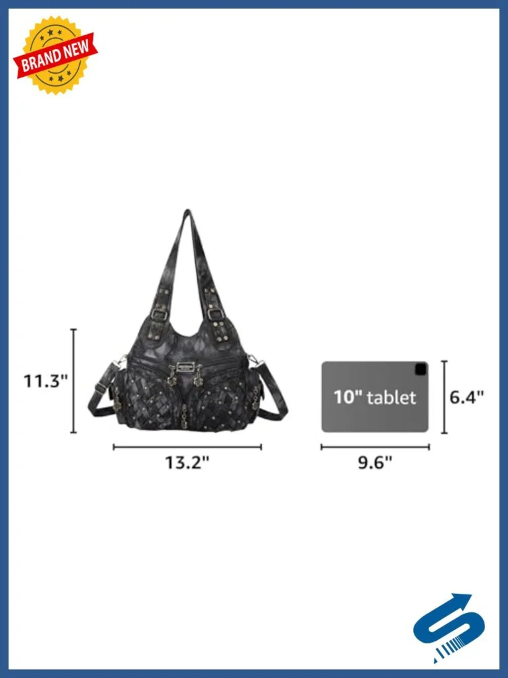 Anti-Scratch PU Leather Hobo Bag Women Shoulder Tote with Multiple Pockets